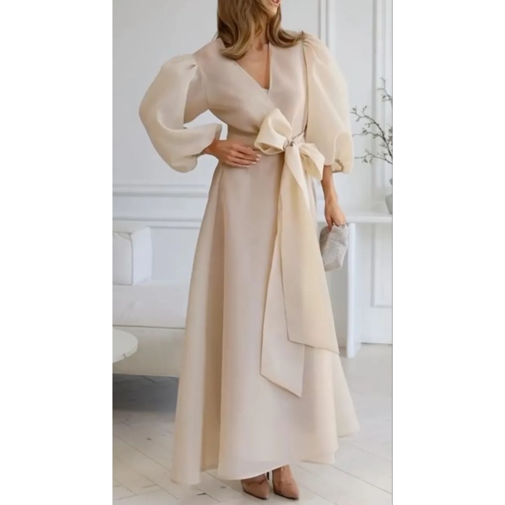 Dress Organza Larva II Dress Organza II Maxi Organza II Dress Kondangan II Dress Panjang II Dress Pe