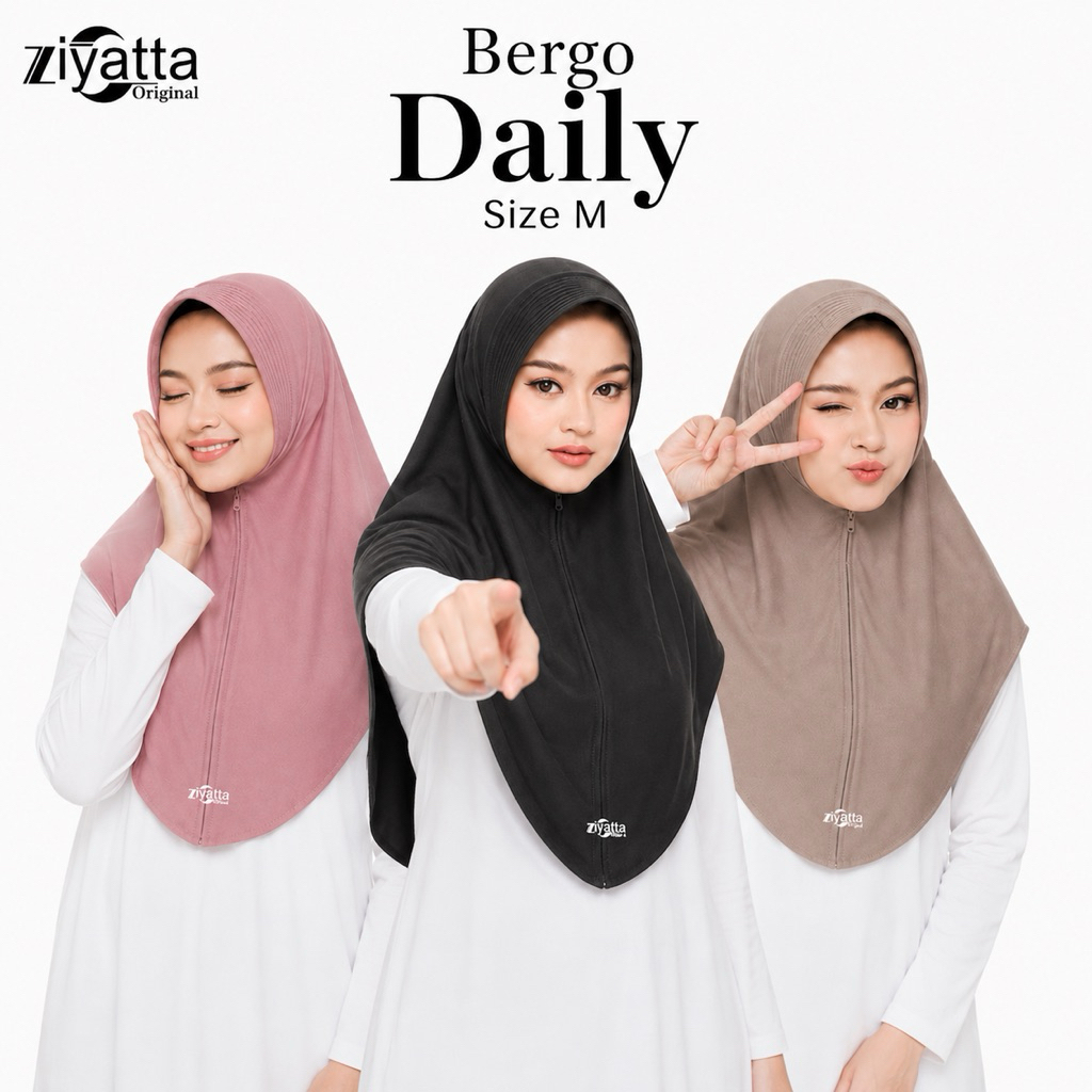 Bergo Hamidah Size M Jersey Korea Premium Hijab Instan Daily