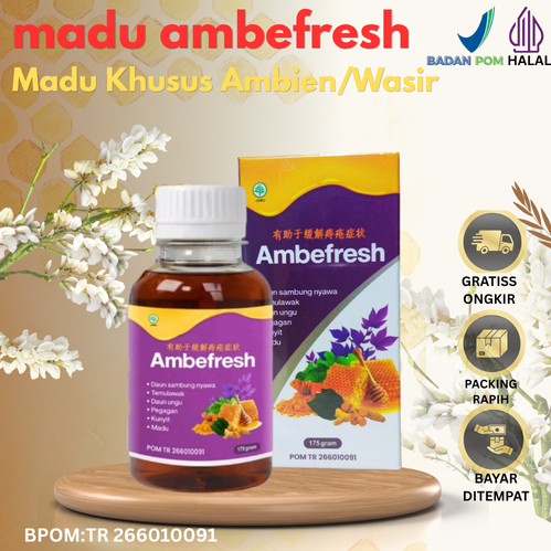 AMBEFRESH Madu Obat Ambien Paling Ampuh Herbal Ambien Stadium 1-4,Meredakan Nyeri,Membantu Penyembuh