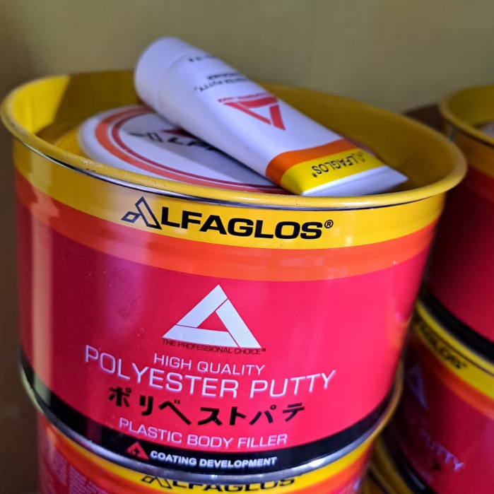 Dempul Alfaglos 1kg + hardener dempul mobil dempul besi dempul plastik dempul mobil mewah