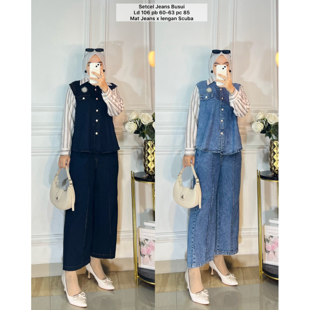 Alena Setelan Jeans By Aymcollection