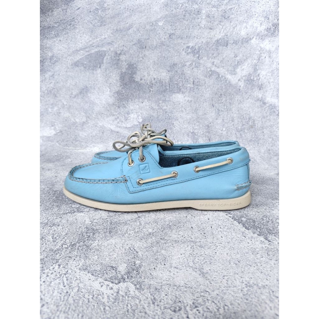 SEPATU LOAFER SPERRY TOP SIDER A/O 2 EYE BABY BLUE SECOND ORIGINAL LIKE NEW