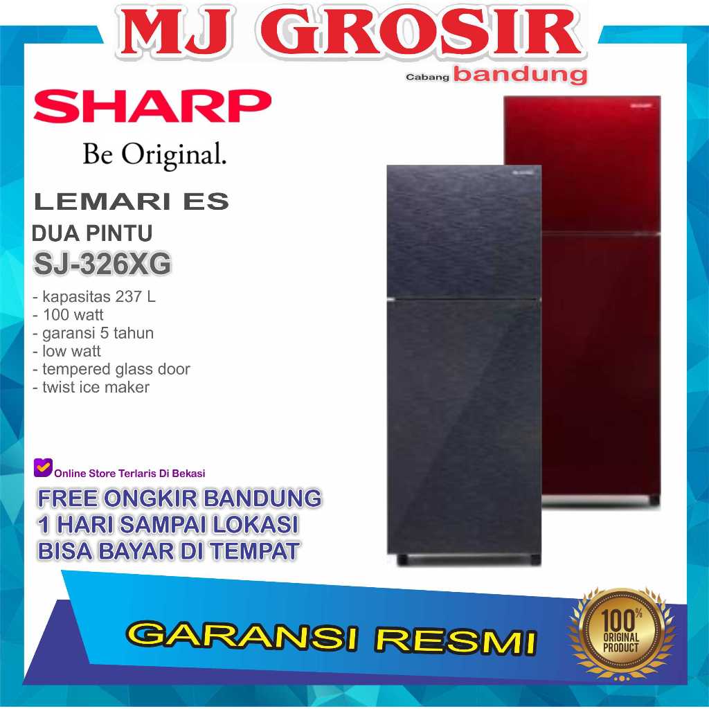SHARP Lemari Es 2 Pintu SJ-326XG Lemari Es .237 Liter