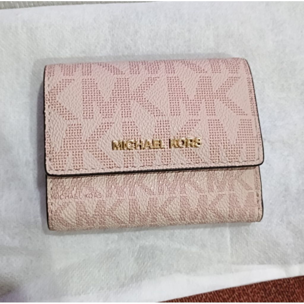 Ready Preloved Like New Dompet MK Small Trifold Wallet Pink