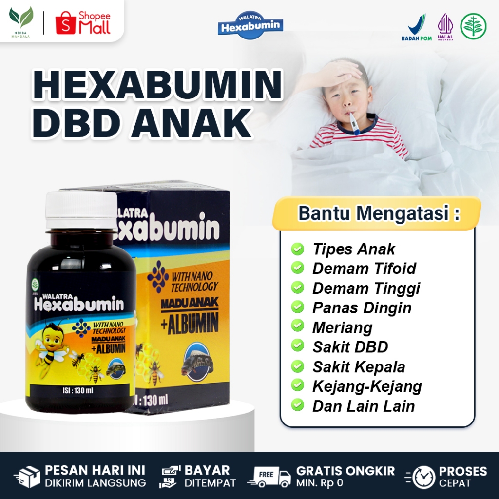 WALATRA HEXABUMIN Obat DBD Anak Penurun Demam Tinggi Anak Tipes Badan Lemas Sakit Kepala