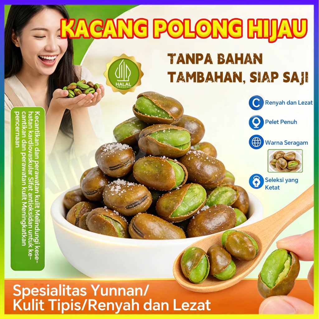 Camilan Kacang Fava Hijau Renyah, Makanan Pembuka, Camilan Goreng Mustard, Kacang Anggrek Renyah
