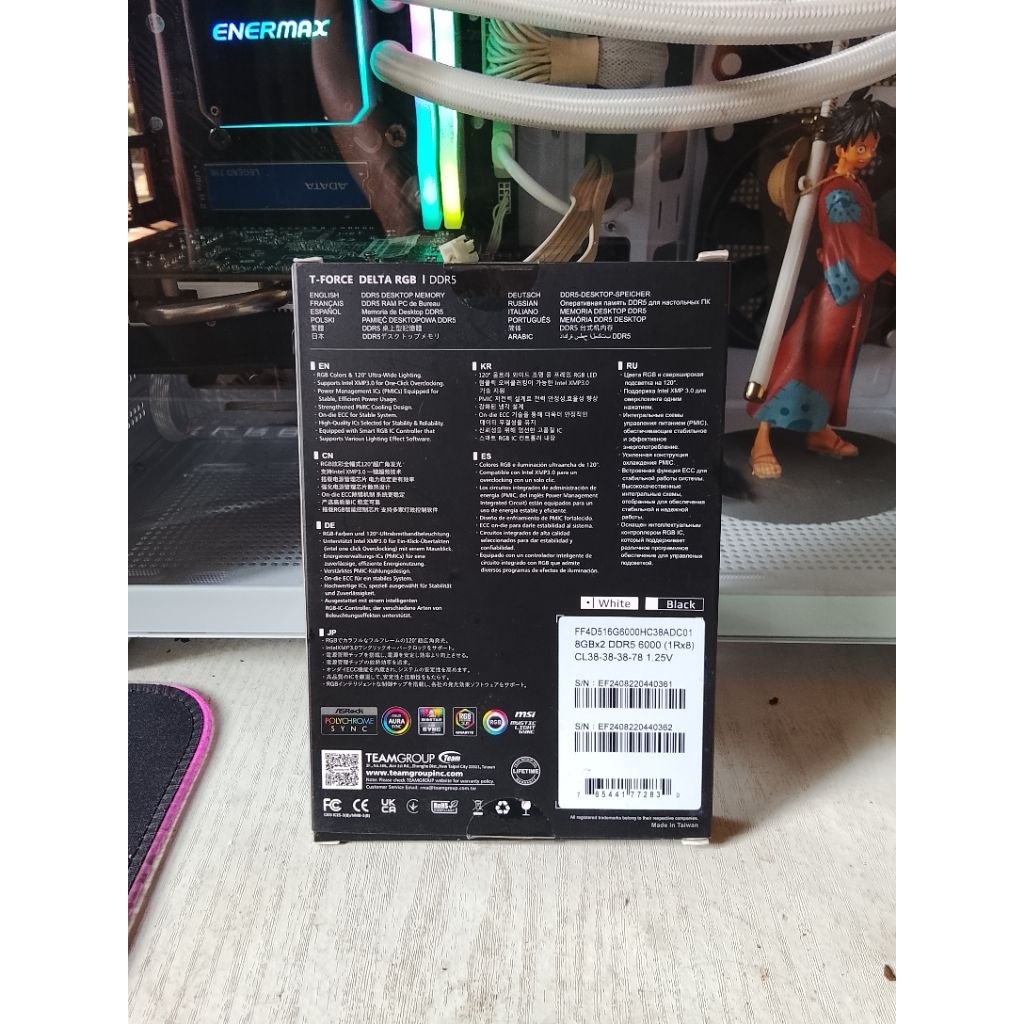 Mmr ddr5 8x2 16gb team 6000mhz warna putih