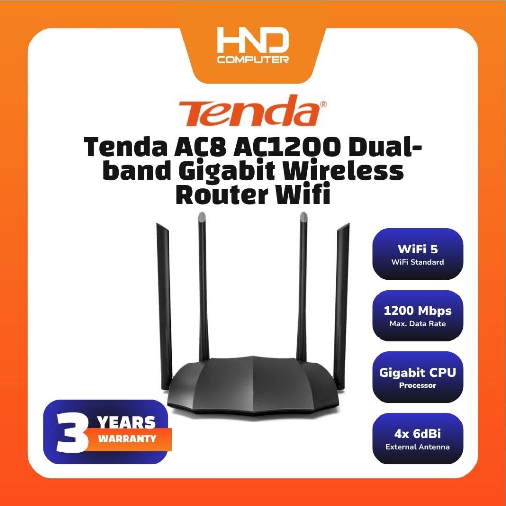 Wireless Router Tenda AC8 - AC1200