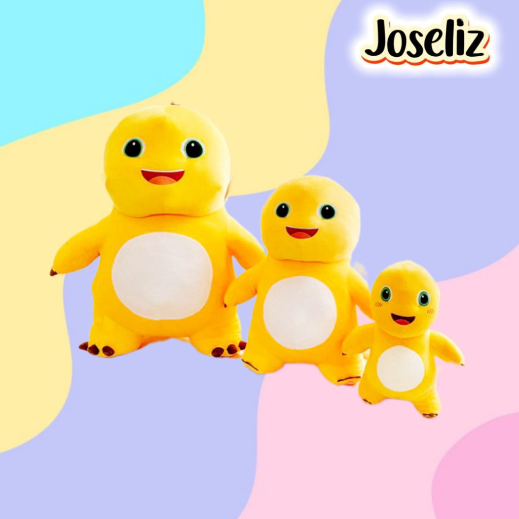 BONEKA NAILONG DINOSAURUS KUNING STAND SENYUM