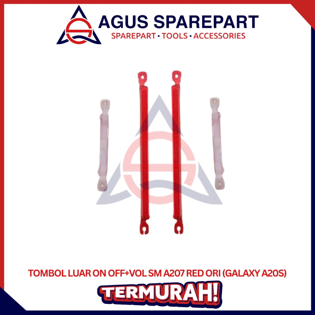 TOMBOL LUAR ON OFF + VOLUME SAMSUNG A207 RED ORI / GALAXY A20S