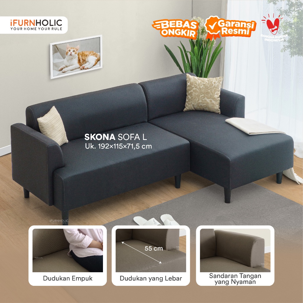 IFURNHOLIC Skona Sofa L I Sofa L Minimalis I Kursi Tamu L Sudut