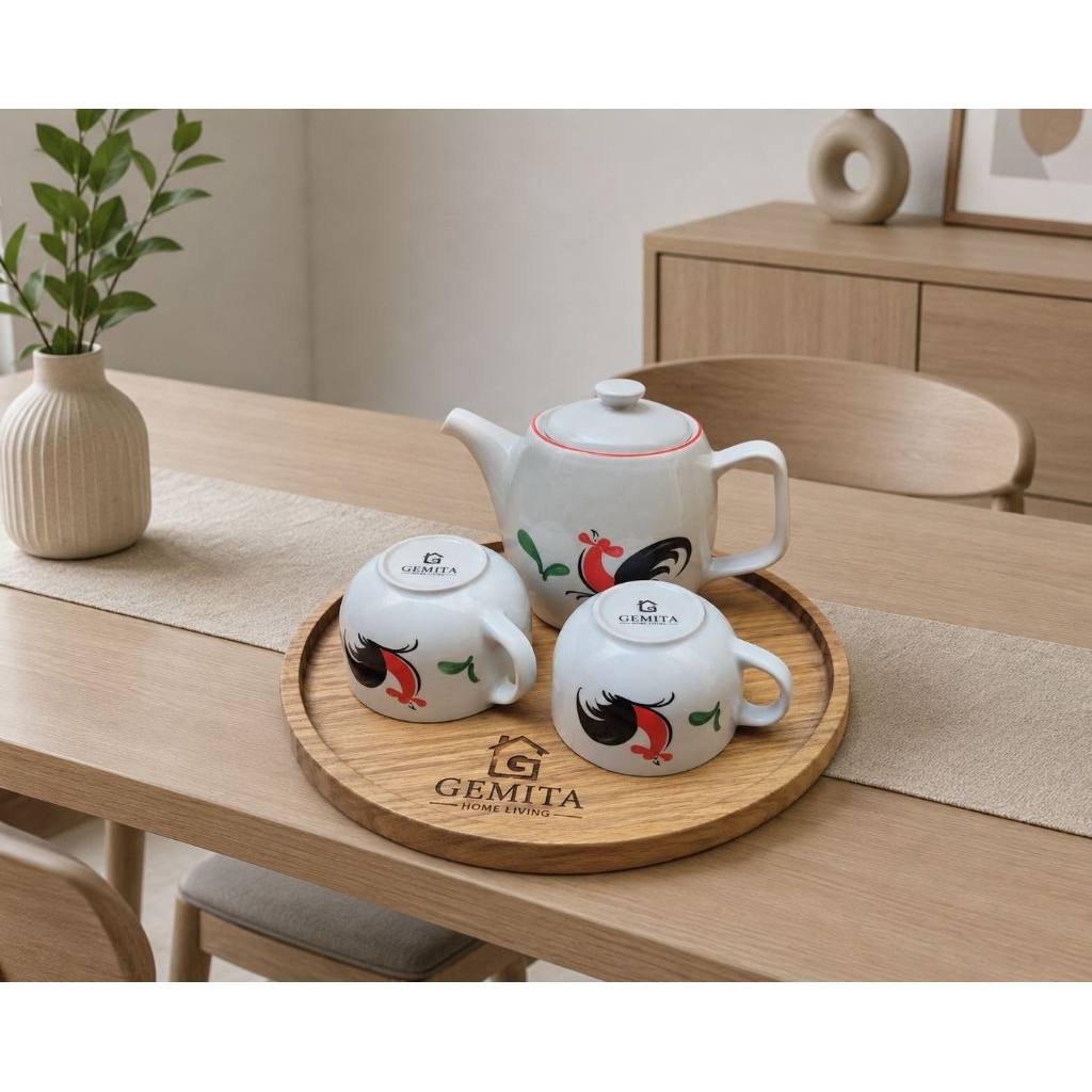 Gemita home living - tray jati - nampan jati - wooden tray - nampan kayu jati - nampan kayu - nampan