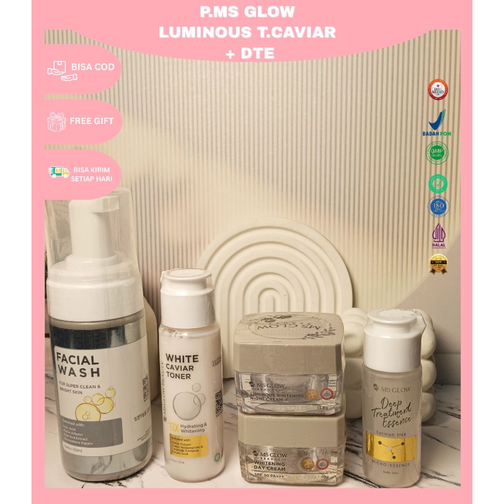 ( Free Gift )Paket MS Glow Luminous free essence - mencerahkan -  noda hitam
