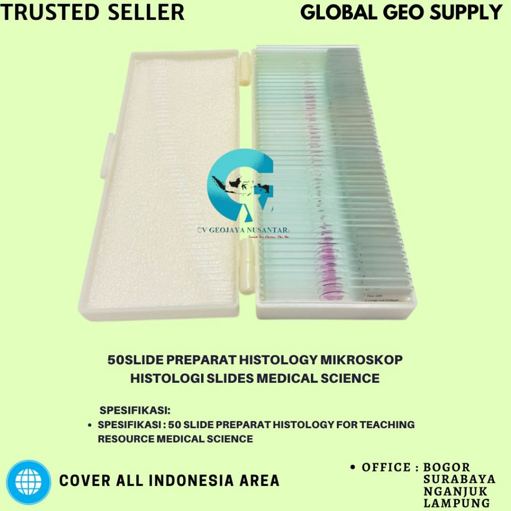 50SLIDE PREPARAT HISTOLOGY MIKROSKOP HISTOLOGI SLIDES MEDICAL SCIENCE