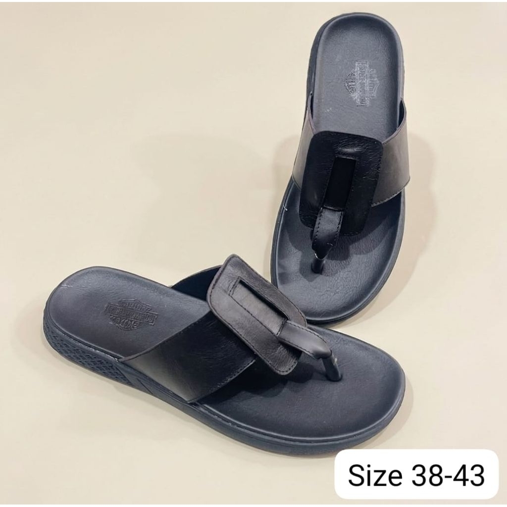 (Kerajinan Kulit Sapi) Sandal Pria Agisna Leather Sukaregang Garut Sandal Jepit Pria Premium