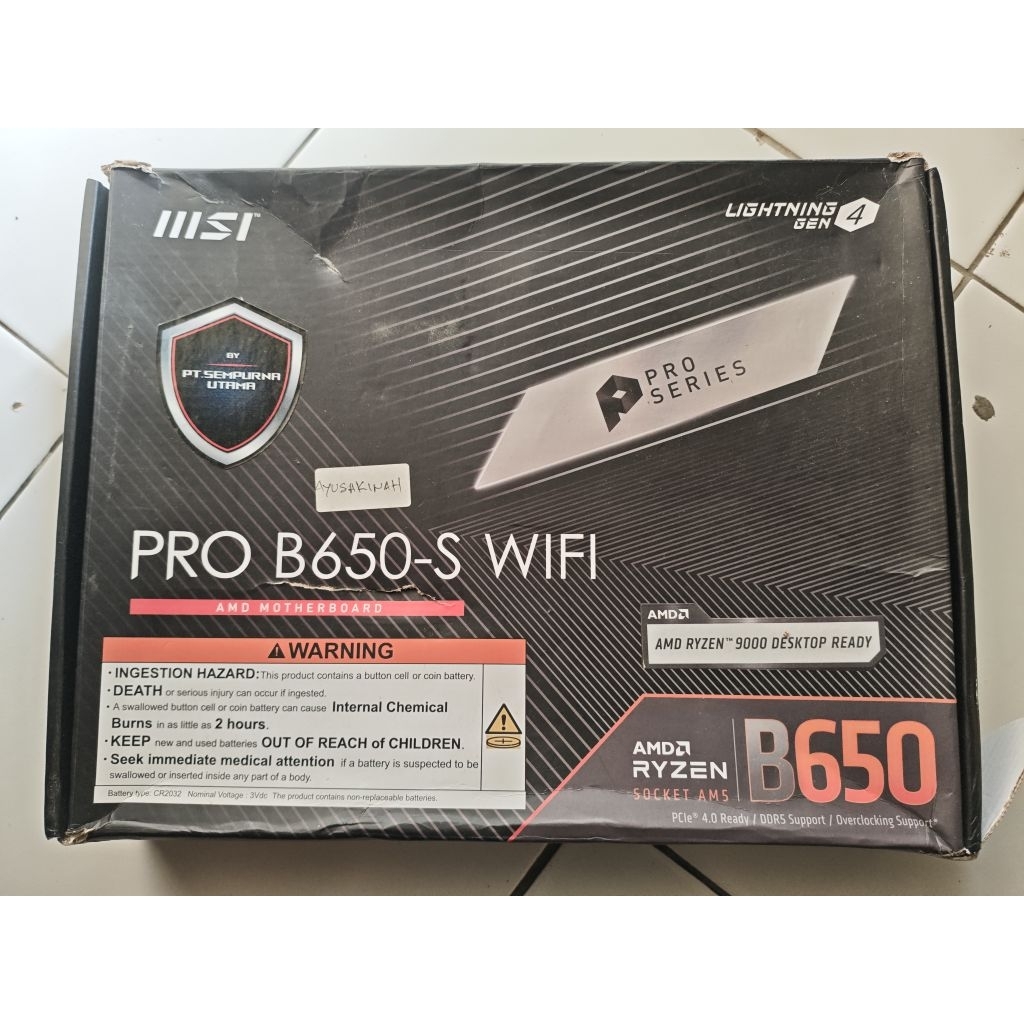 MSI PRO B650-S WIFI ATX MOTHERBOARD AM5