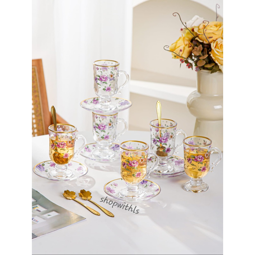 SERENITY SERIES 120 ML /Premium Cup & Saucer/Cangkir Teh Vintage Premium/Cangkir Teh Mewah/Cangkir T