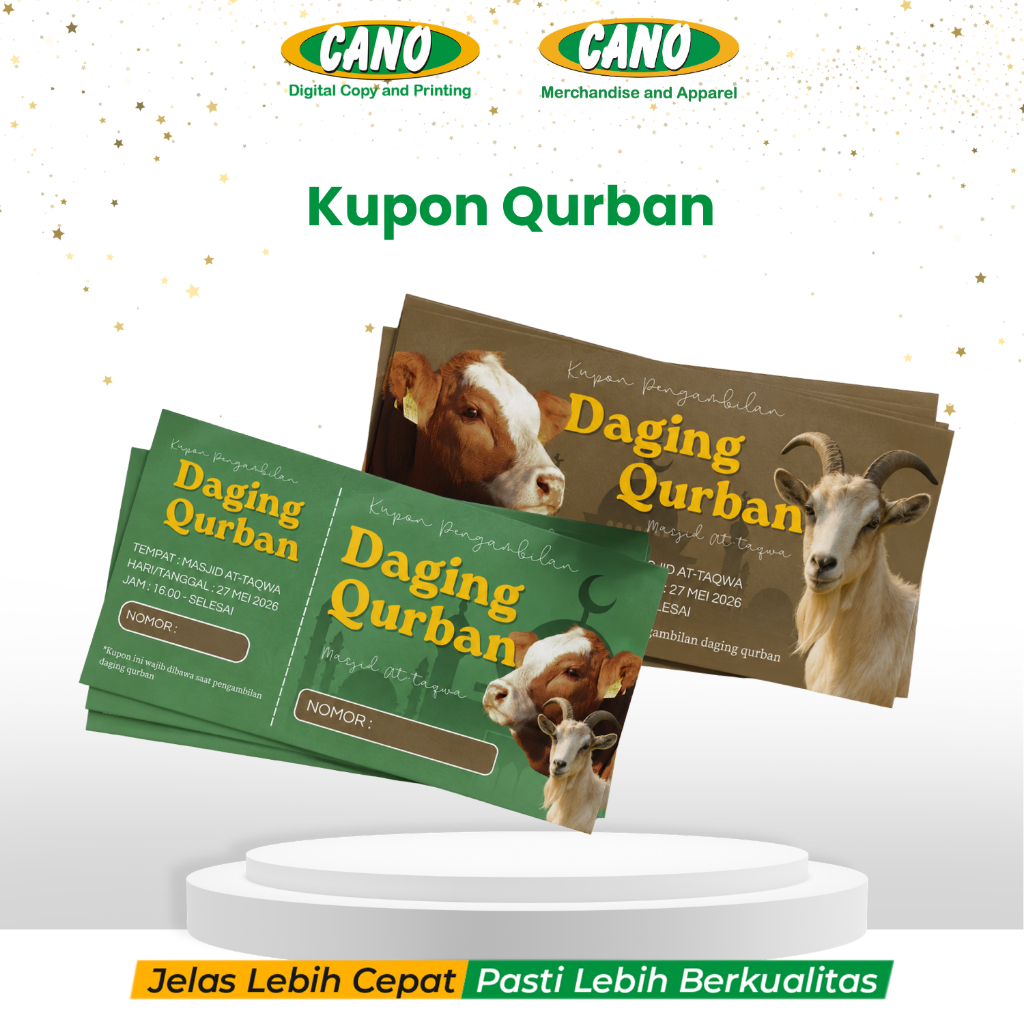 CANO Kupon Qurban Idul Adha | Cetak Canon Kupon Lepasan Art Paper Carton Linen