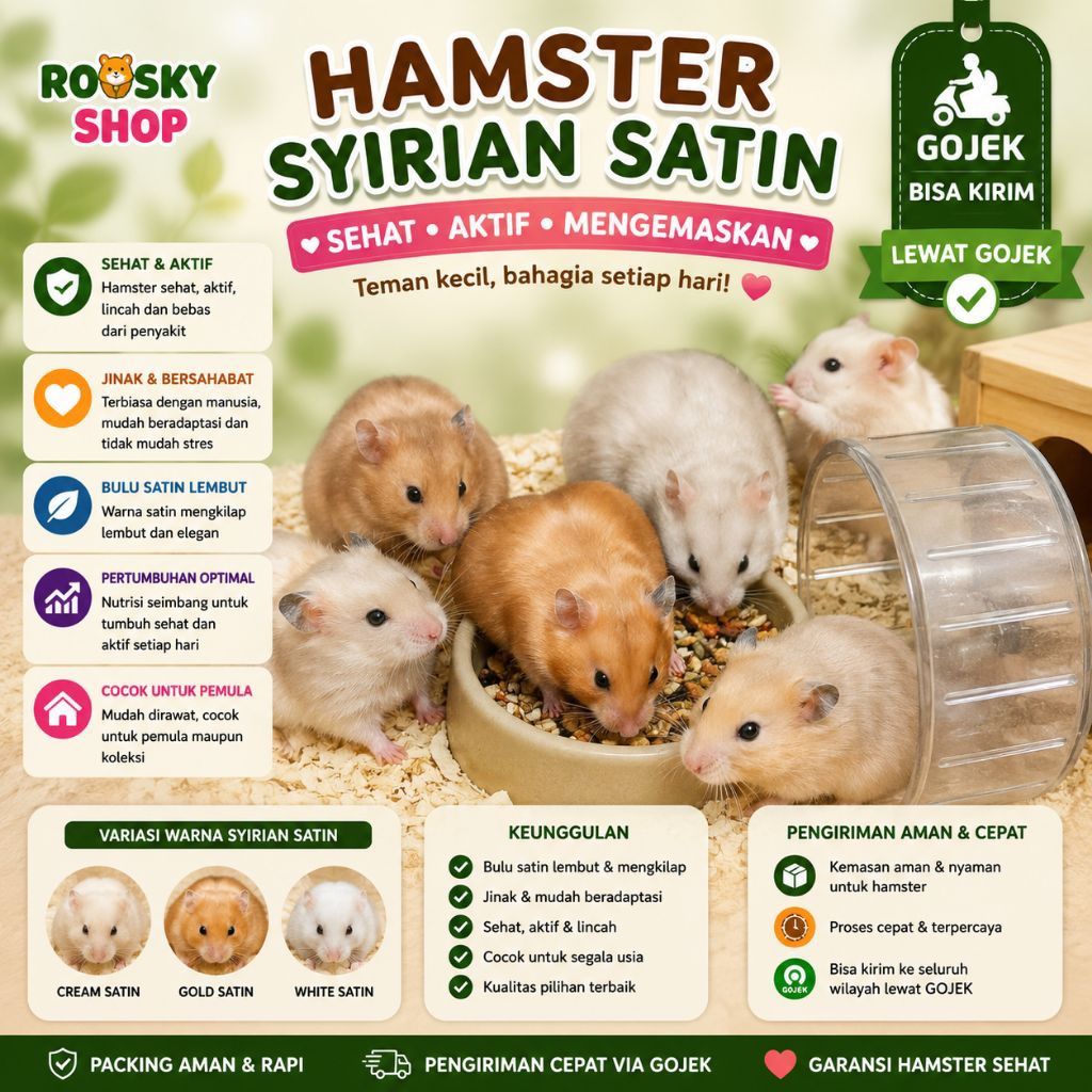 HAMSTER SYRIAN SATIN SEPASANG REMAJA [GOJEK]