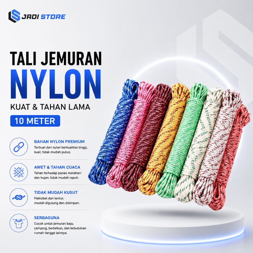 Tali Jemuran Nylon Tali Jemuran Nilon Tali Jemuran Nilon 10 Meter Tali Jemuran Nylon 10 Meter Tali J