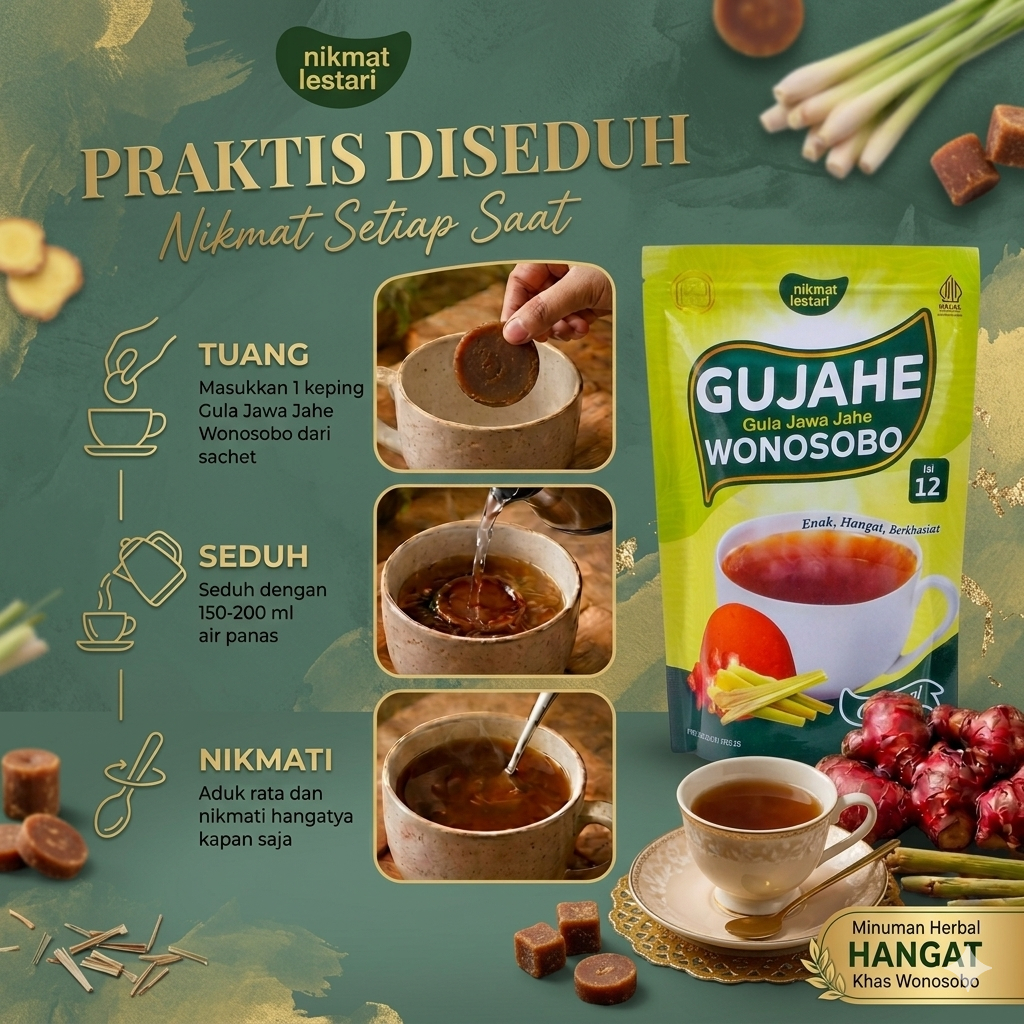GUJAHE WONOSOBO_Minuman Gula Jawa Jahe_Alami Tanpa Bahan Pengawet