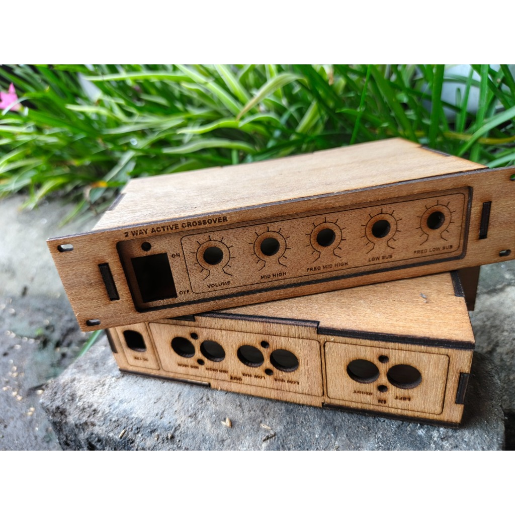 FULL CNC Box Mini Crossover 2 Way 5 Potensio Miniatur Crossover Bahan Kayu Super Premium
