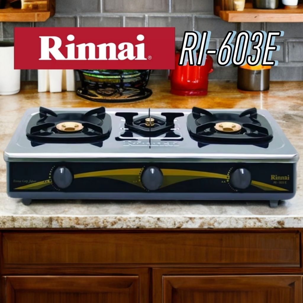 Kompor Gas Rinnai RI603E Kompor 3 Tungku Kompor Rinnai RI-603E