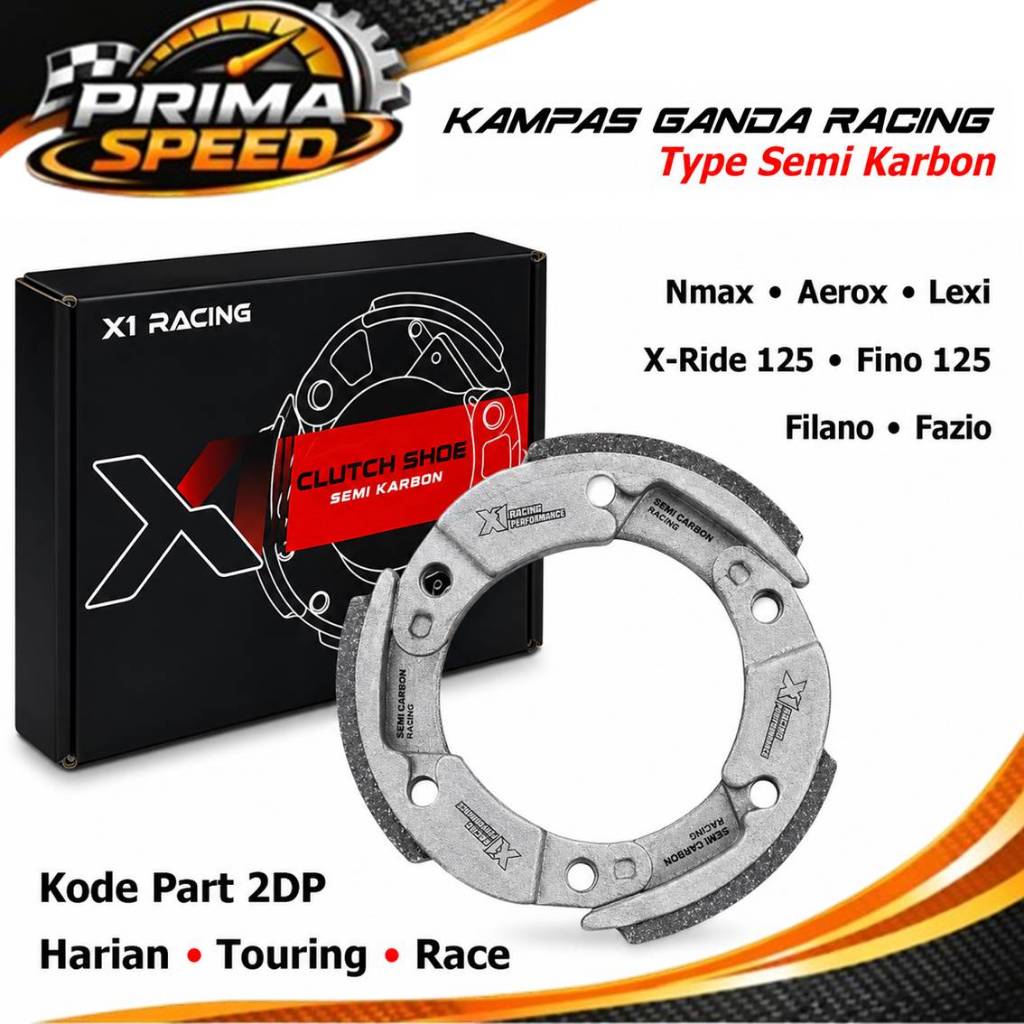 2DP Kampas Ganda Semi Karbon Nmax Vario PCX Kampas Ganda NMAX-PNP Vario Racing 2DP-Kampas Ganda X1 R