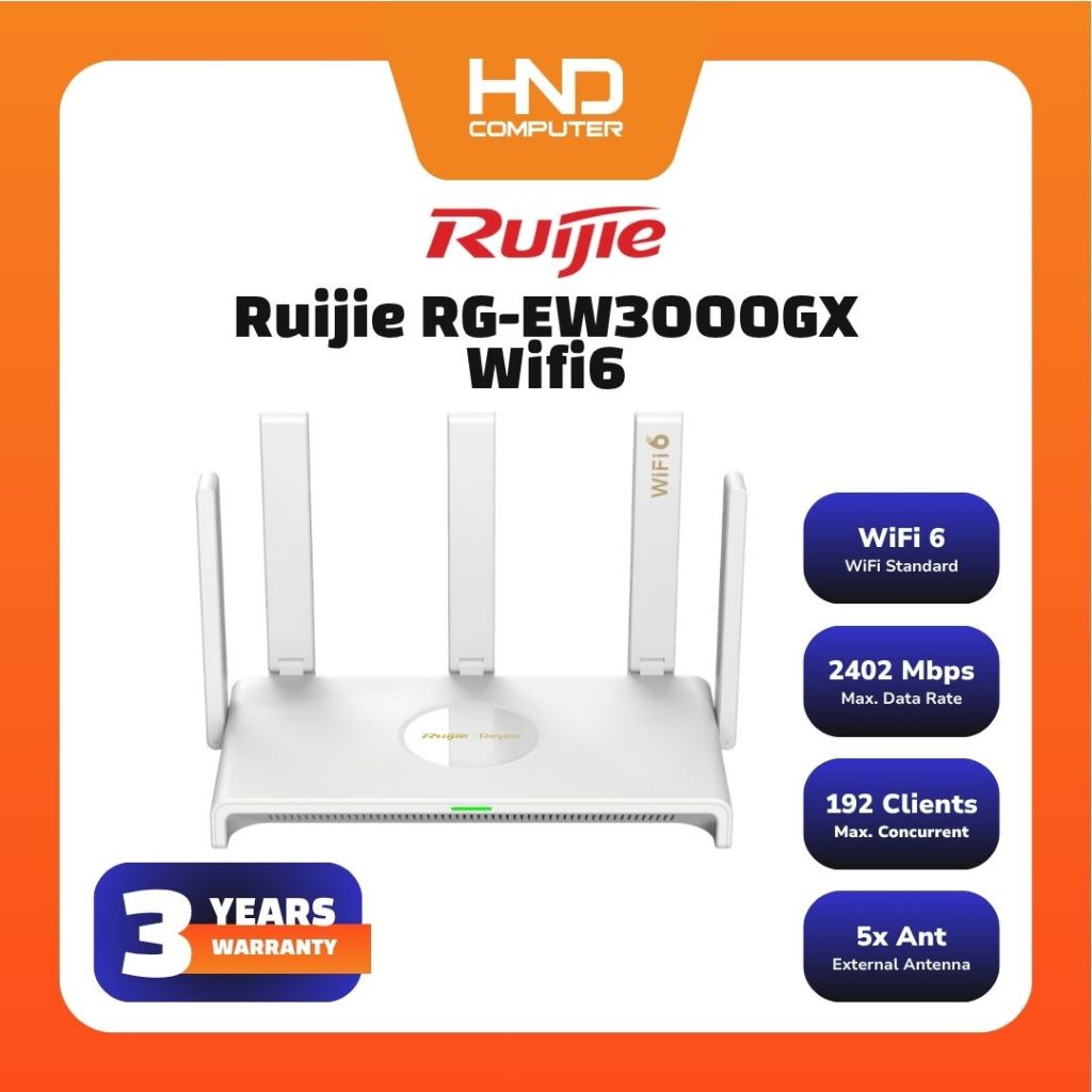 Ruijie RG-EW3000GX RG EW3000GX Wi-Fi 6 Dual-band Gigabit Mesh Reyee Router