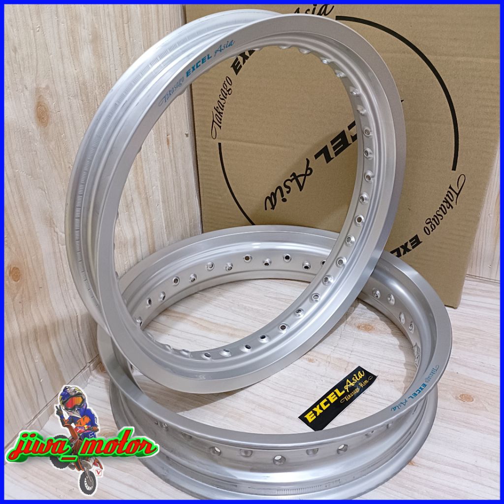 velg TAKASAGO EXCEL ASIA 250 300 350 ring 17 Supermoto warna silver