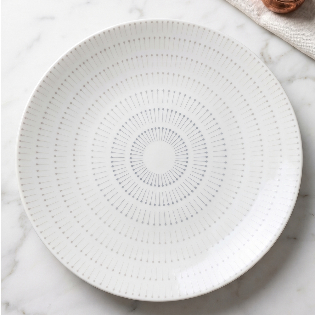 PIRING SALAD MOTIF 8 INCHI PUTIH / SALAD PLATE / PIRING KERAMIK CEPER / PIRING KERAMIK KECIL / TAHAN