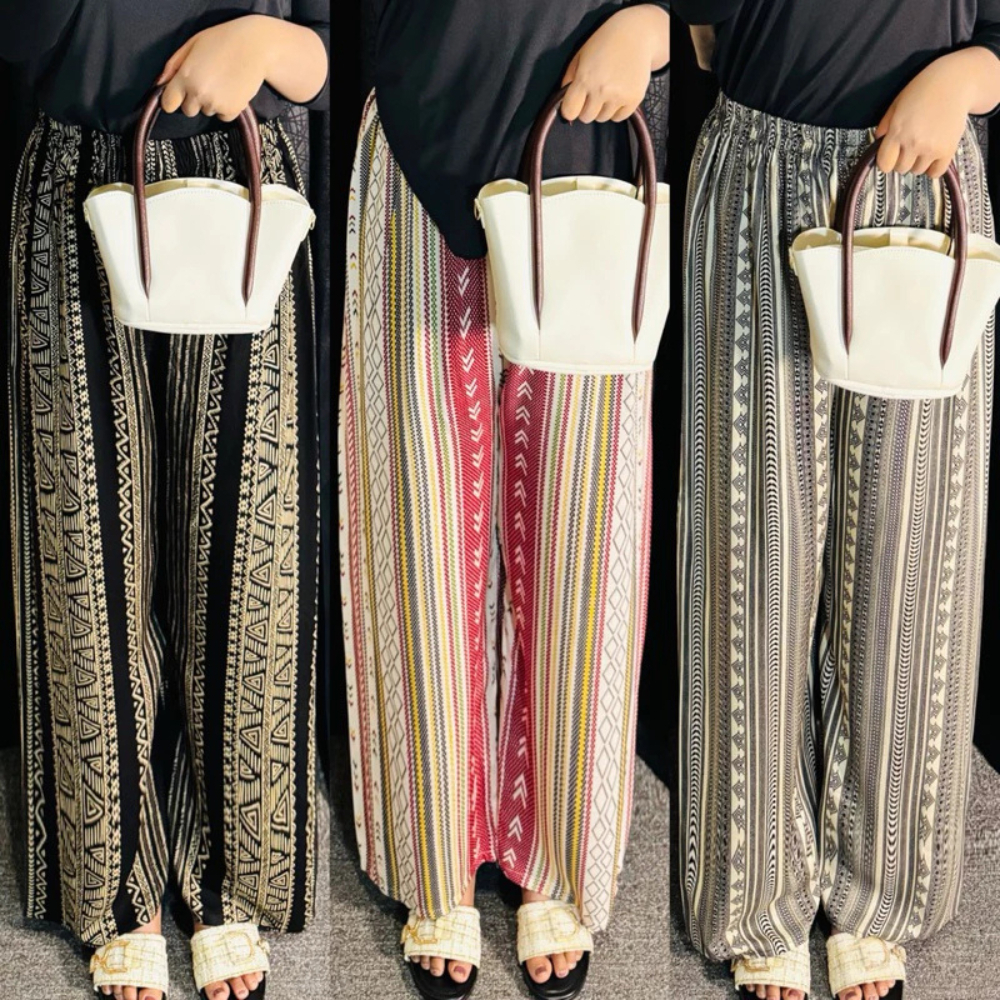 Celana Kulot Wanita Hommy Katun Rayon Premium Jumbo / Celana Wanita Motif Kekinian Anti Nerawang
