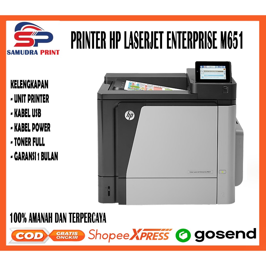PRINTER HP COLOR LASERJET ENTERPRISE MFP M651 A4 F4 WARNA siap pakai