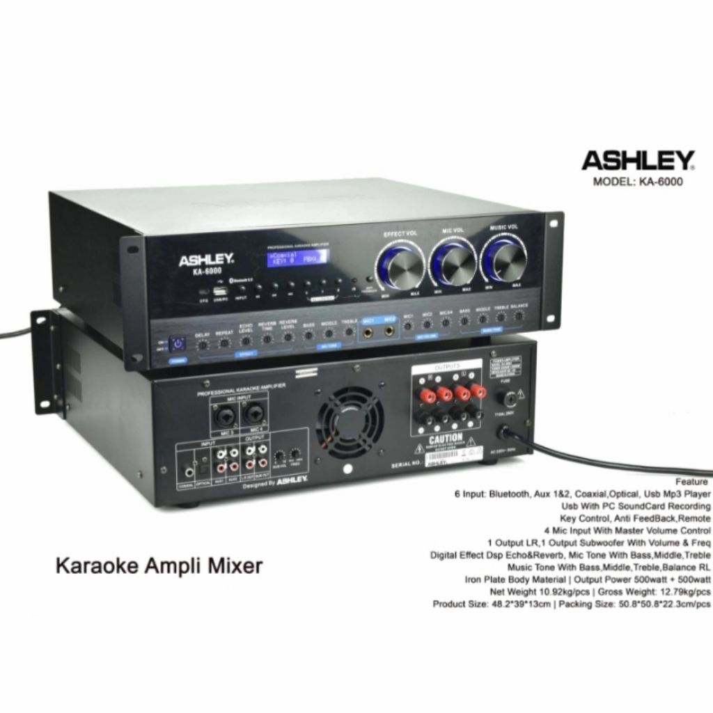 Amplifier Karaoke Ashley KA 6000 Power Karaoke  Ampli KA 6000 ORIGINAL