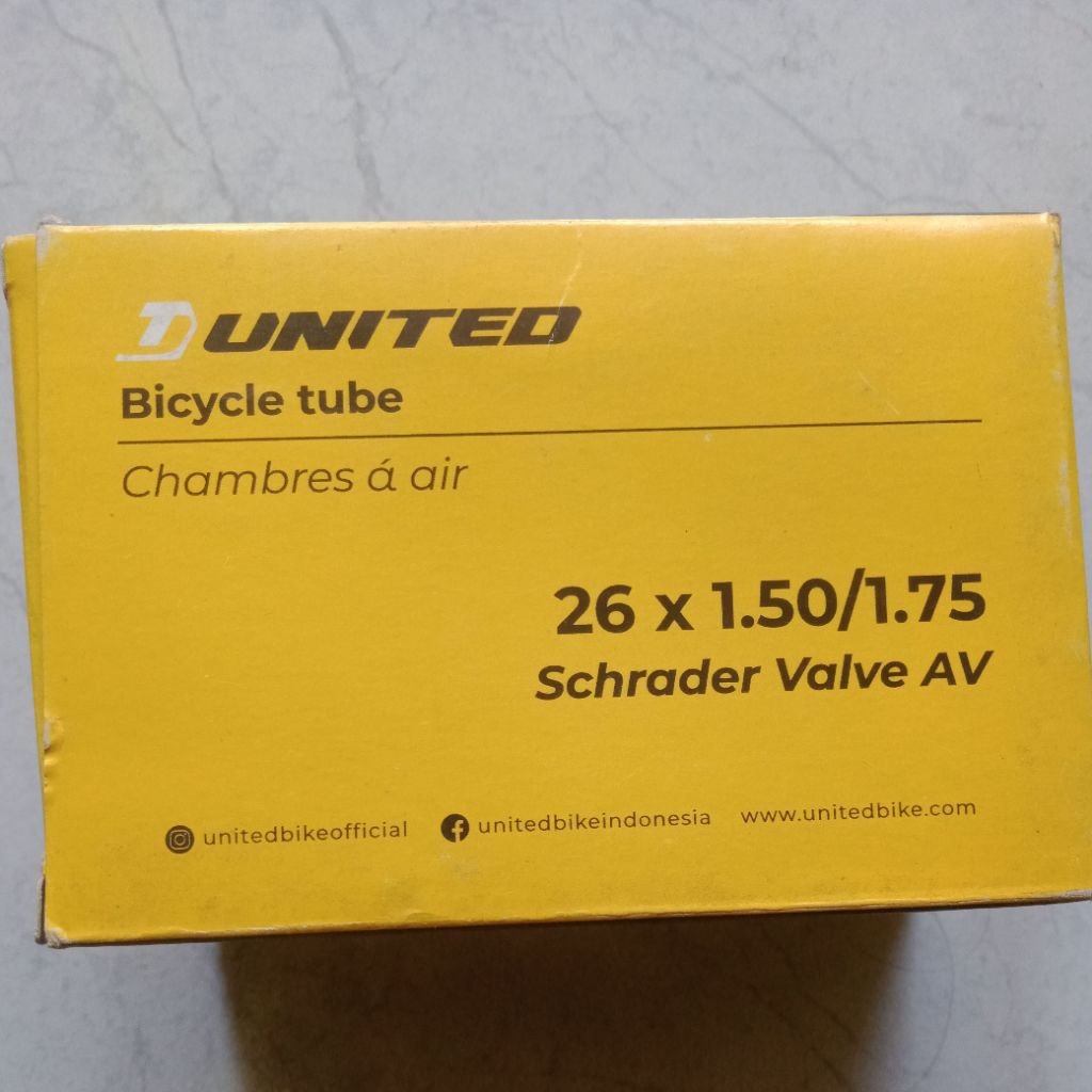 Ban Dalam Sepeda United 26 Inch Pentil Motor AV 35mm - Tahan Lama, Pentil Motor, High Quality