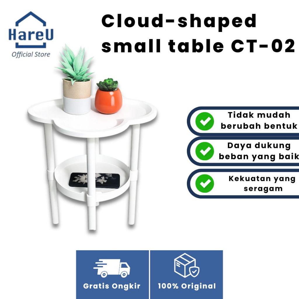 HareU Meja Samping Sofa Meja Kamar Meja kecil Meja Kopi Meja teras Meja Sudut Nakas Minimalis CT-02