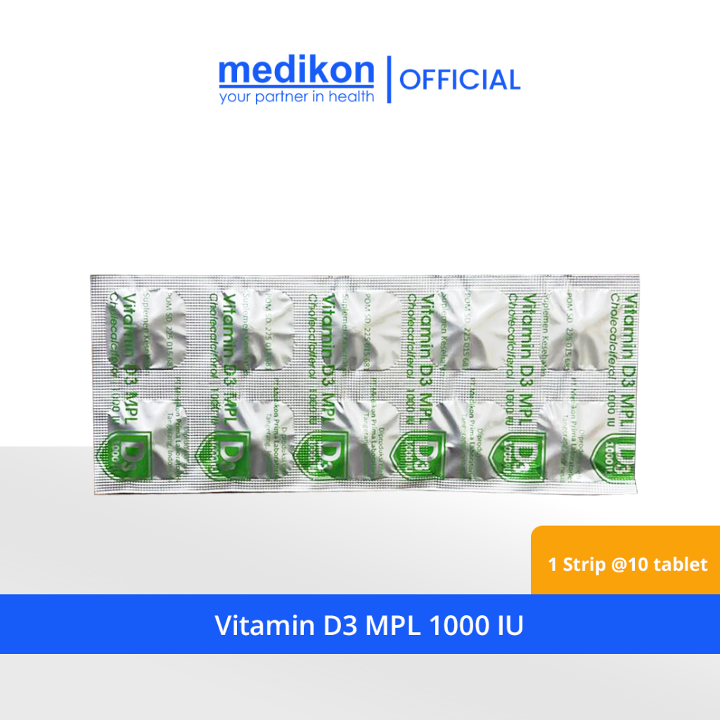 Medikon Vitamin D3 MPL 1000 IU Strip (1 Strip x 10 Tablet)