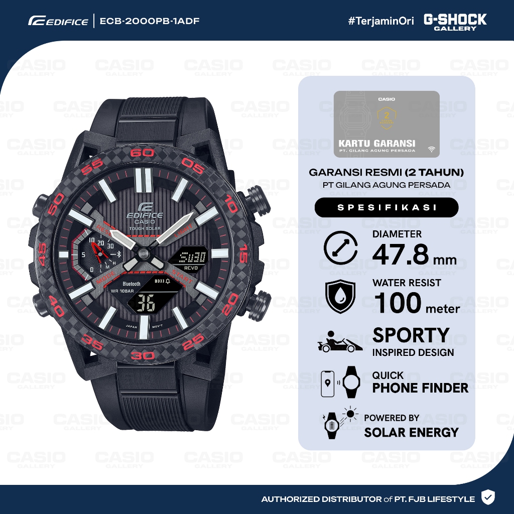 Casio Edifice Jam Tangan Original ECB-2000PB-1ADF