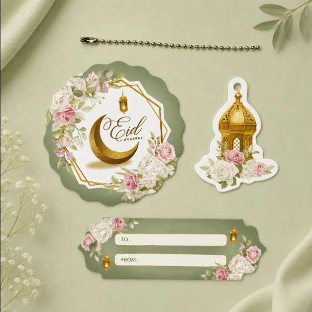 Hang Tag Set Idul Fitri Isi 3PCS & 5PCS Hang Tag Set Lebaran Isi 3 Tag Design Unik dan Mewah Hang Ta