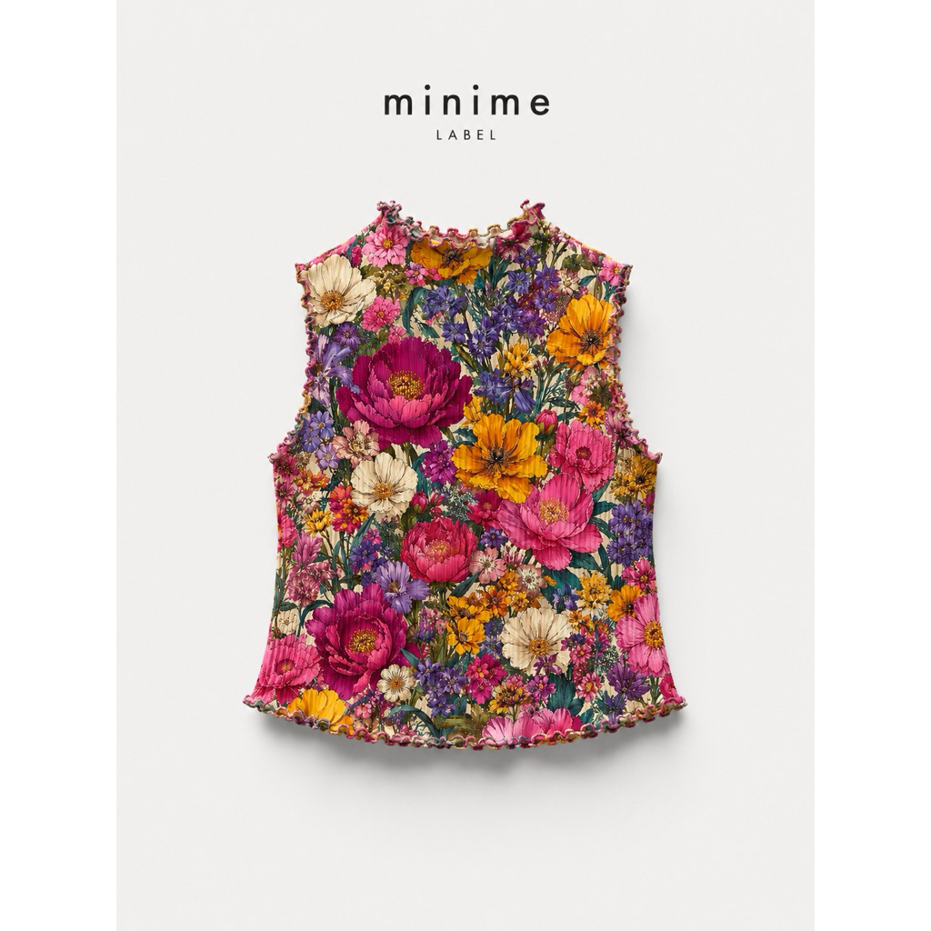 Pleats Top Atasan Plisket Motif