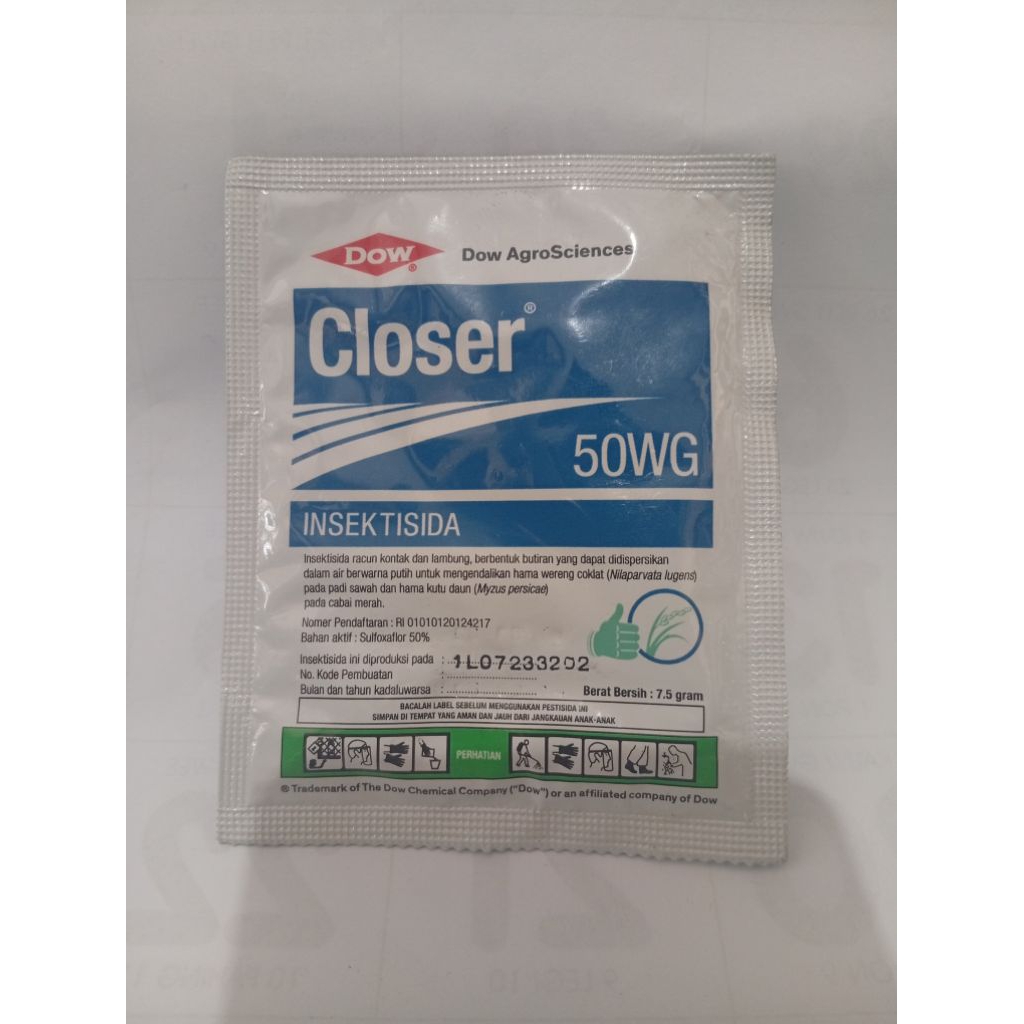 Insektisida Sulfoxaflor Ampuh Basmi Kutu kebul / Wereng CLOSER 50 WG 7,5 Gr
