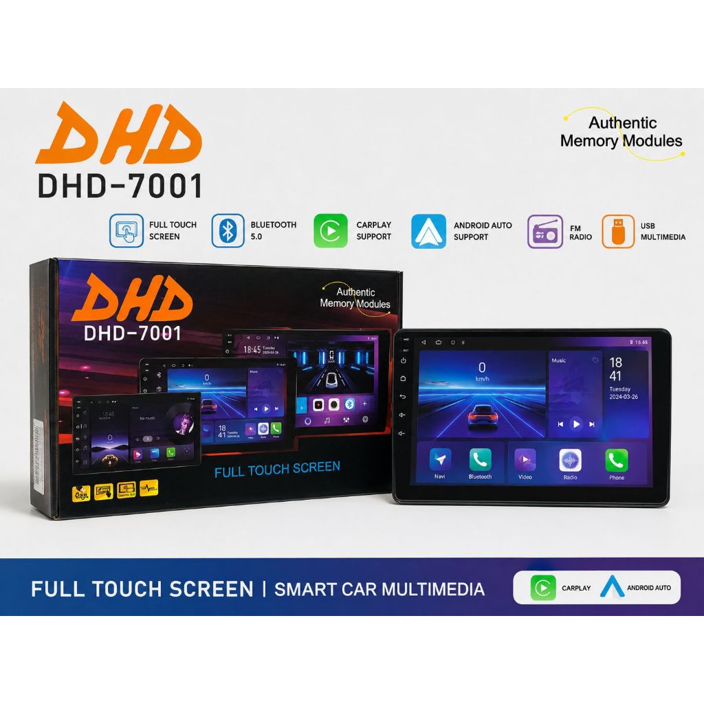 Head Unit DHD 7001 Layar Sentuh Bluetooth 5.0 USB Multimedia Mobil