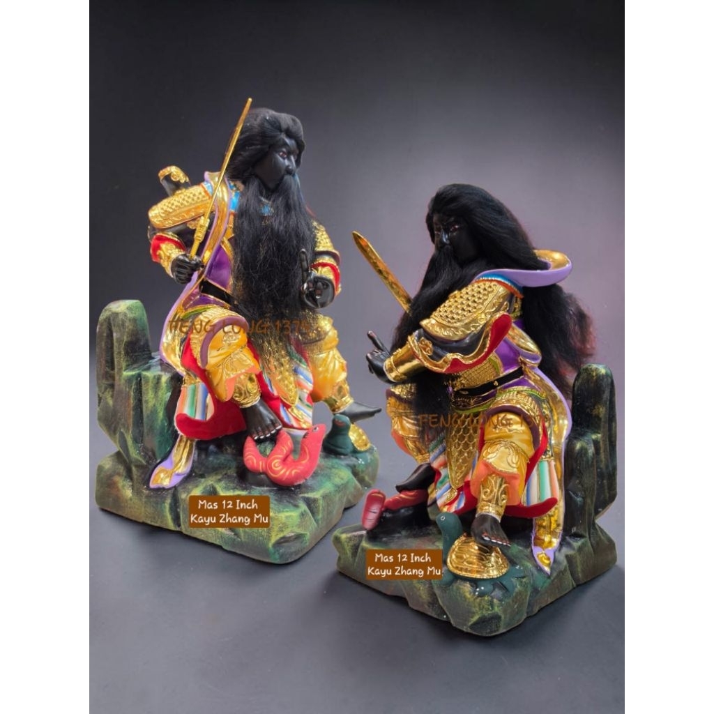 Rupang Patung Pratima Premium KAYU Dewa Xuan Tian Shang Di, Siong Te Kong, Bei Di 12 Inch