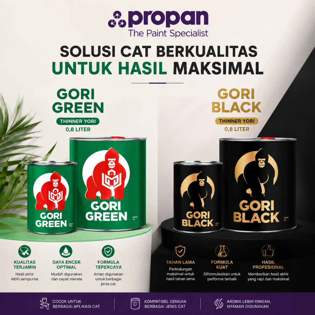 PROPAN Thinner Gori / Yori Pengencer Cat Kayu & Besi | Hitam HG / Hijau ND