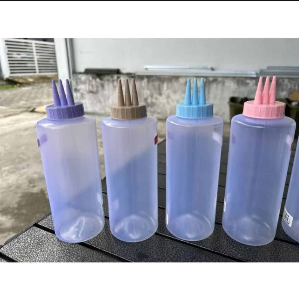 botol mayonaise kewpie 3 lubang  botol saus 3 lubang  botol plastik roti jala 3 lubang  botol kecap