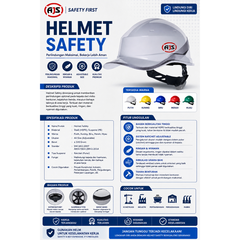 Helm Delta Plus Putih / Helm Venitex Delta Plus / Helm Safety Vented Delta Plus