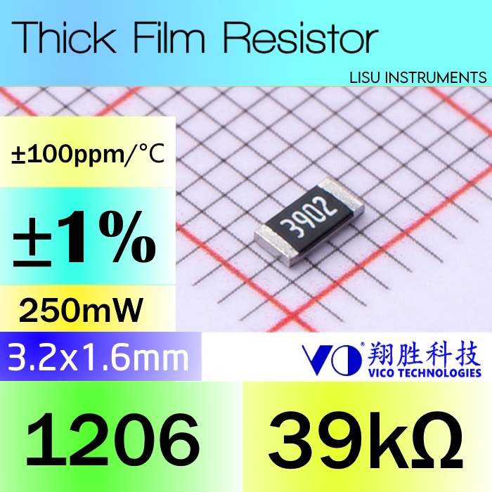 39K 1206 ±1% Thick Film Resistors SMD Chip Resistor 3902 393 39KR