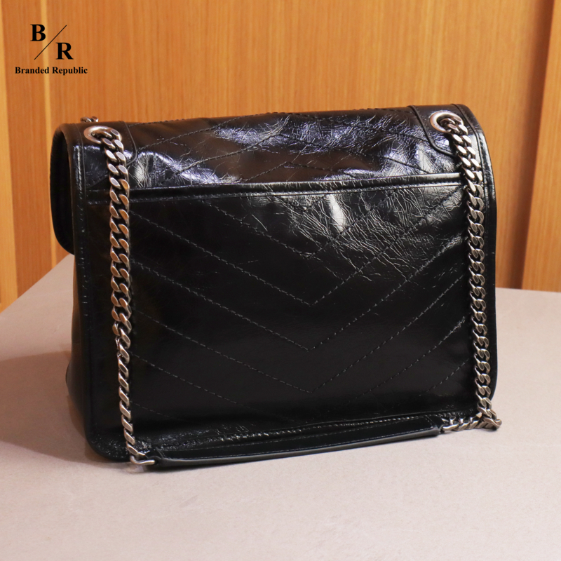 TAS SLINGBAG NIKI BLACK SHOULDER BAG RHW BABY MEDIUM VINTAGE LEATHER
