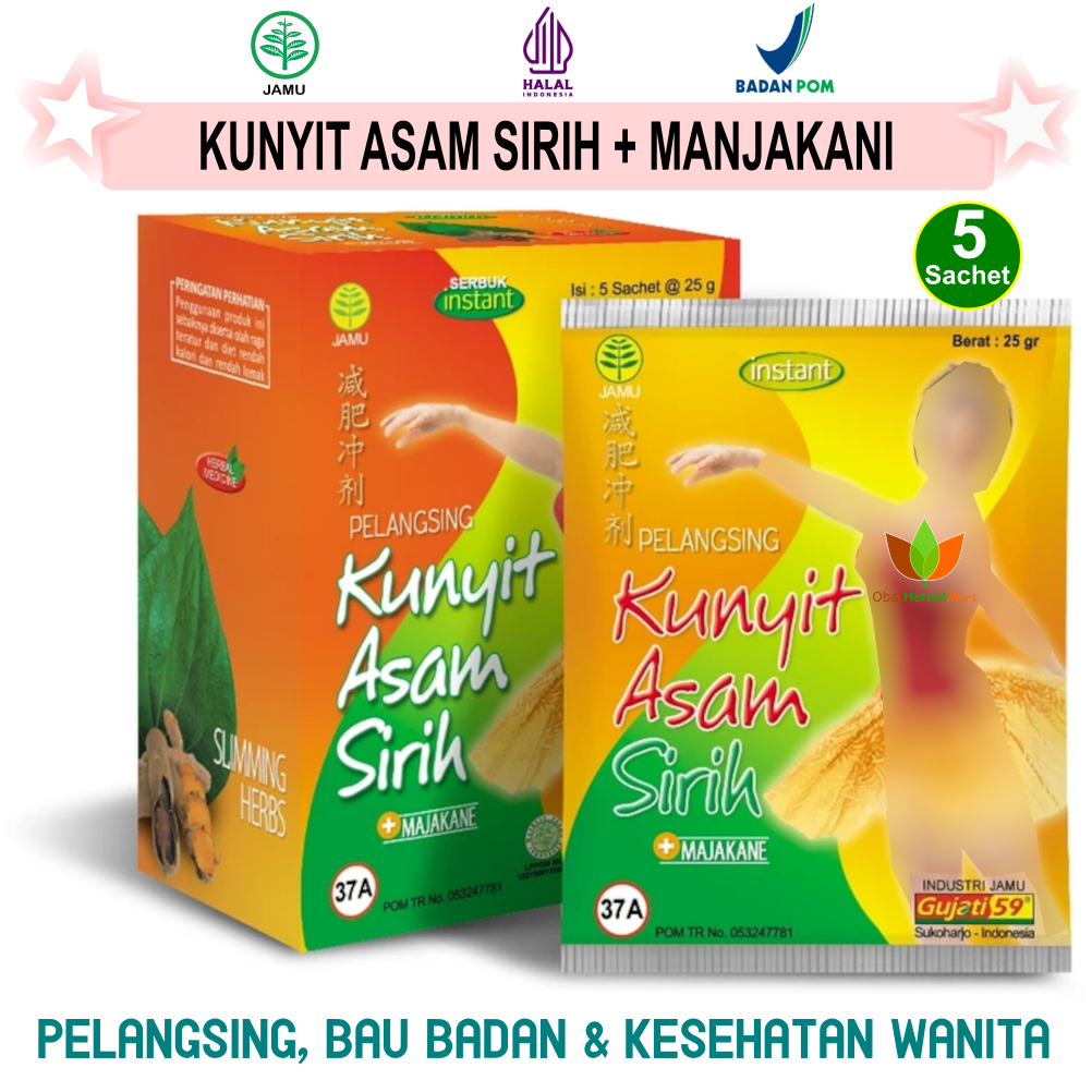 KUNYIT ASAM SIRIH PLUS MANJAKANI DAN JATI BELANDA GUJATI 59 MINUMAN KESEHATAN HERBAL PELANGSING PRIA