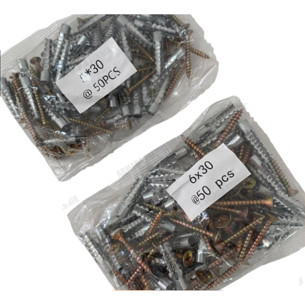 MAXSUPE BAUT ANGKUR PENGKAIT ABP-6 X 30MM FISHER + SEKRUP